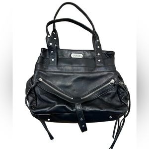 BOTKIER Black Lambskin Trigger Medium Satchel